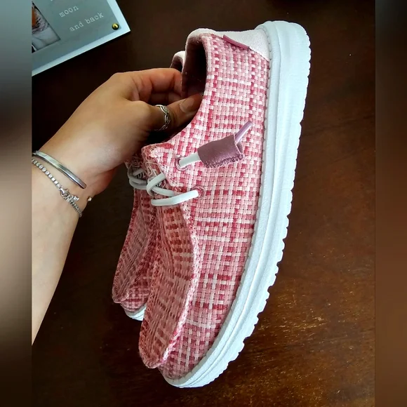 Pink Hey Dudes Wendy Cross Hatch - Picture 4 of 8